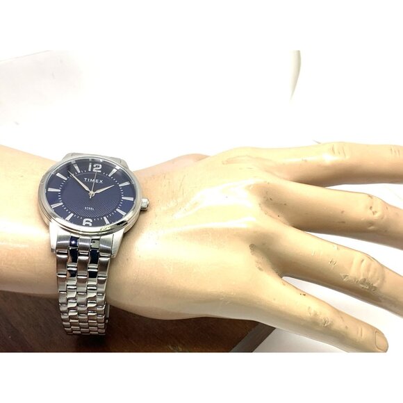 Timex Men's Watch TW2T59800 Quartz Blue Dial Silver Tone Stainless Steel 40mm - Picture 5 of 14